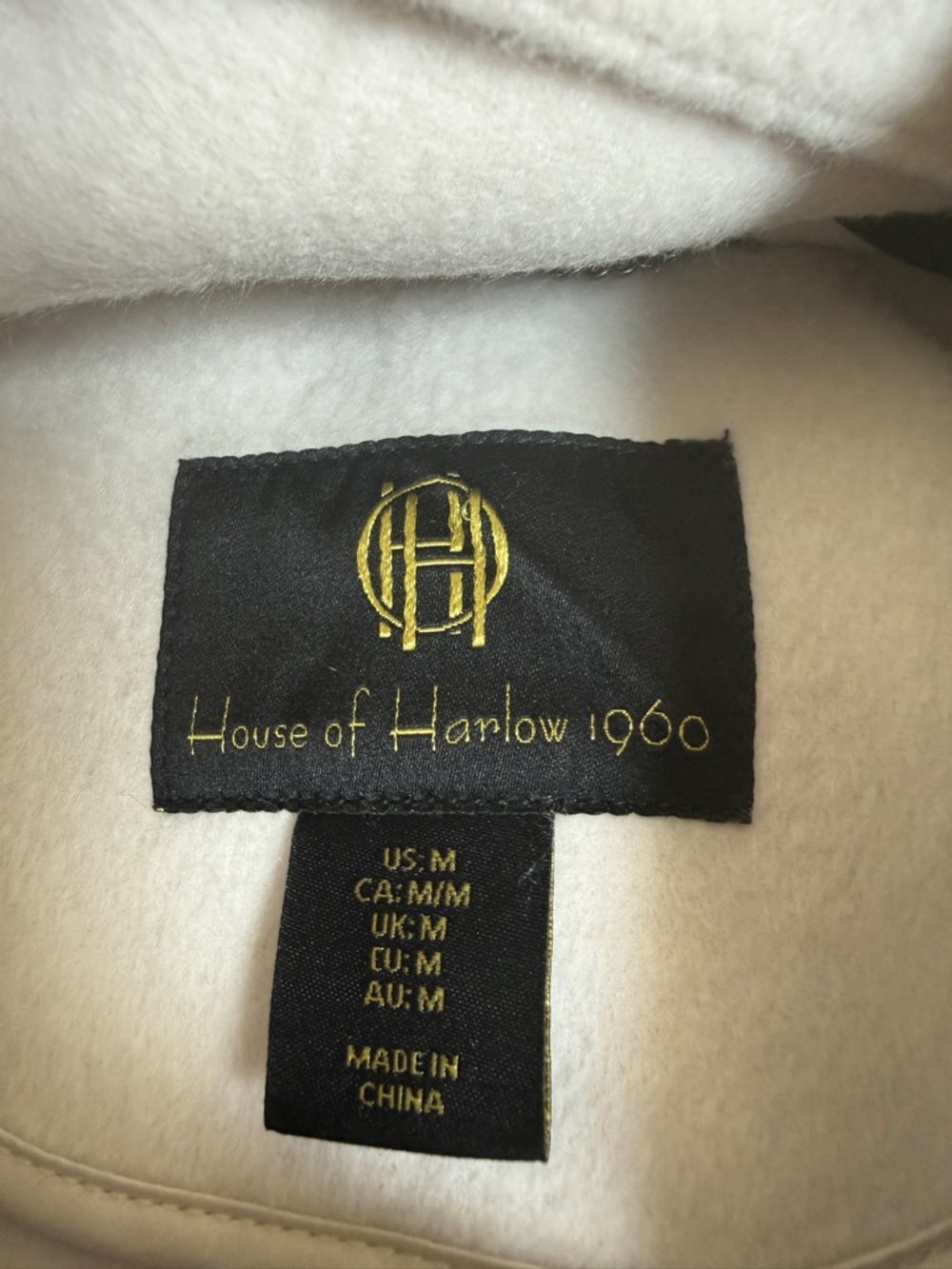House of Harlow 1960 Ivory Wool Blend Coat Scarf Included Long Coat Chic Size M - Picture 13 of 14